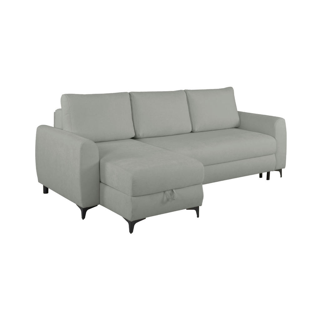 Thumbnail - Mid.you Ecksofa Moli, Dunkelgrau, Textil, Uni, 3-Sitzer, Füllung: Schaumstoffflocken, seitenverkehrt montierbar, L-Form,...