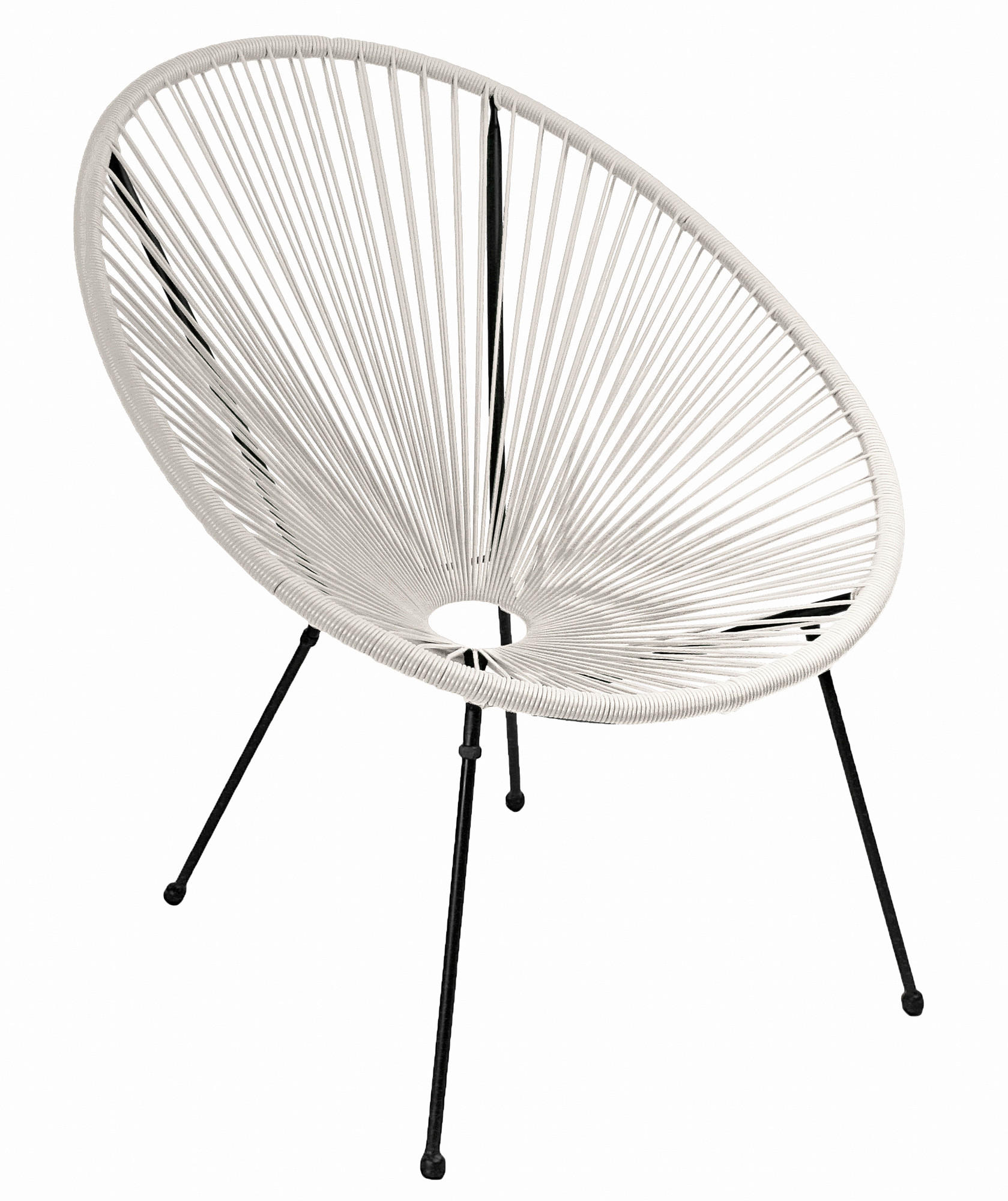 GARTENSESSEL Metall, Kunststoff Schwarz, Weiß  - Schwarz/Weiß, Basics, Kunststoff/Metall (73/93/73cm) - Gardenson