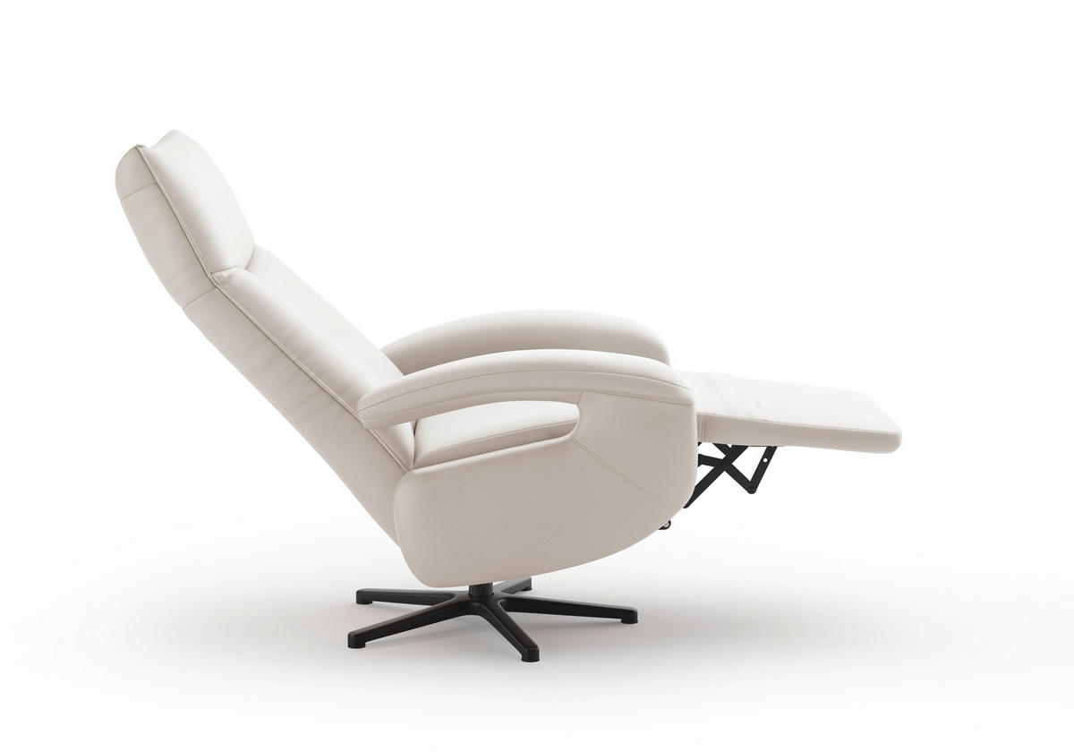 SESSEL in Echtleder Weiß  - Schwarz/Weiß, KONVENTIONELL, Leder/Metall (74/112/82cm) - Sit & More