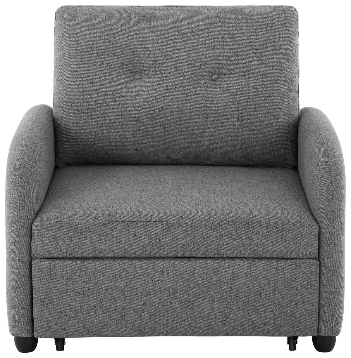 SCHLAFSESSEL Leinenoptik Dunkelgrau    - Dunkelgrau/Schwarz, Design, Kunststoff/Textil (102/94/95cm) - Livetastic