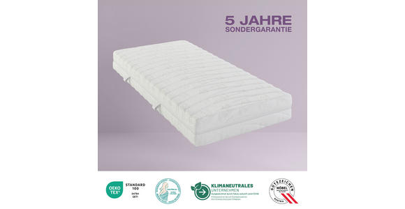 KALTSCHAUMMATRATZE 90/190 cm Höhe ca. 21 cm - Weiß, Basics, Textil (90/190cm) - Sleeptex