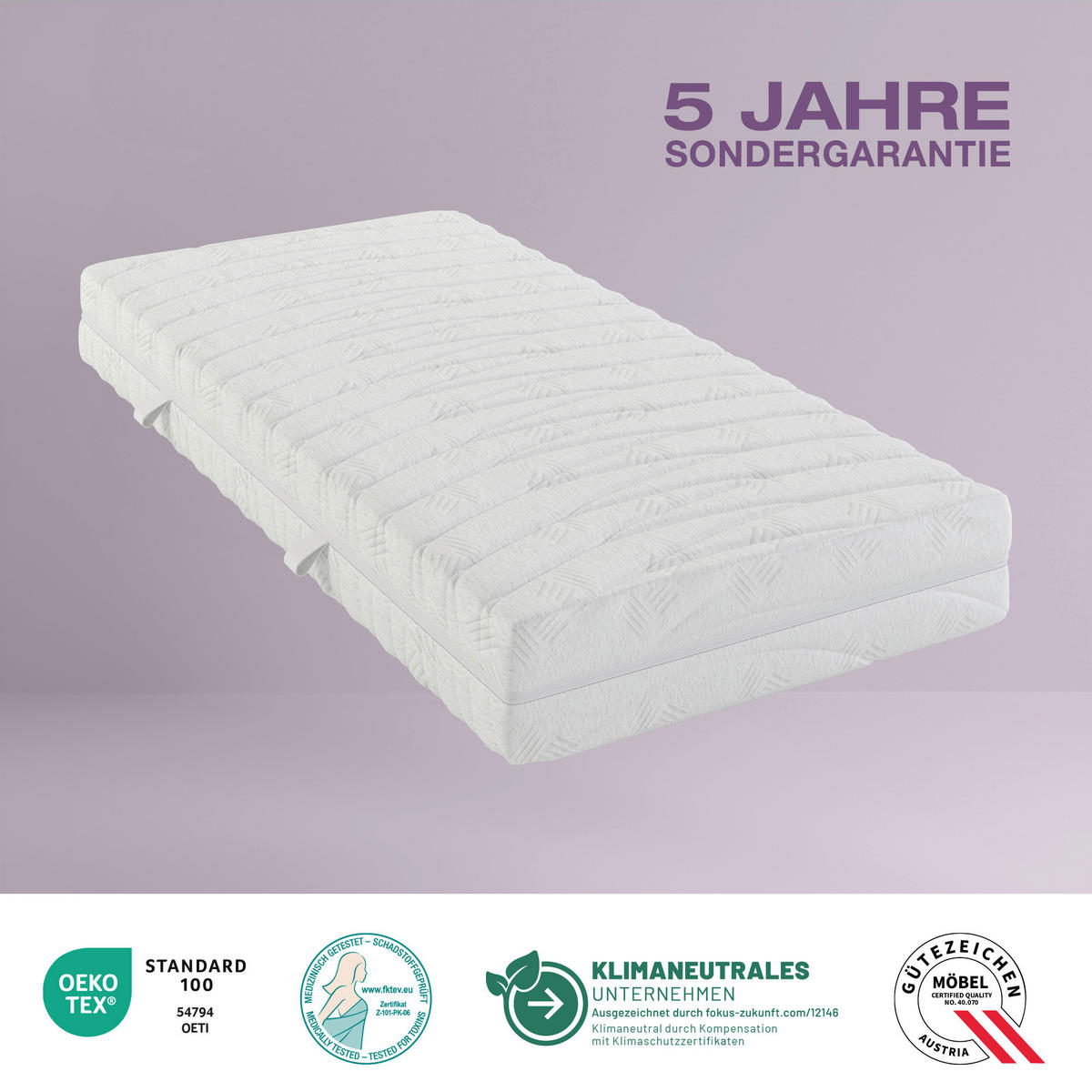 KALTSCHAUMMATRATZE 140/200 cm Höhe ca. 21 cm 7 -Zonen - Weiß, Basics, Textil (140/200cm) - Boxxx