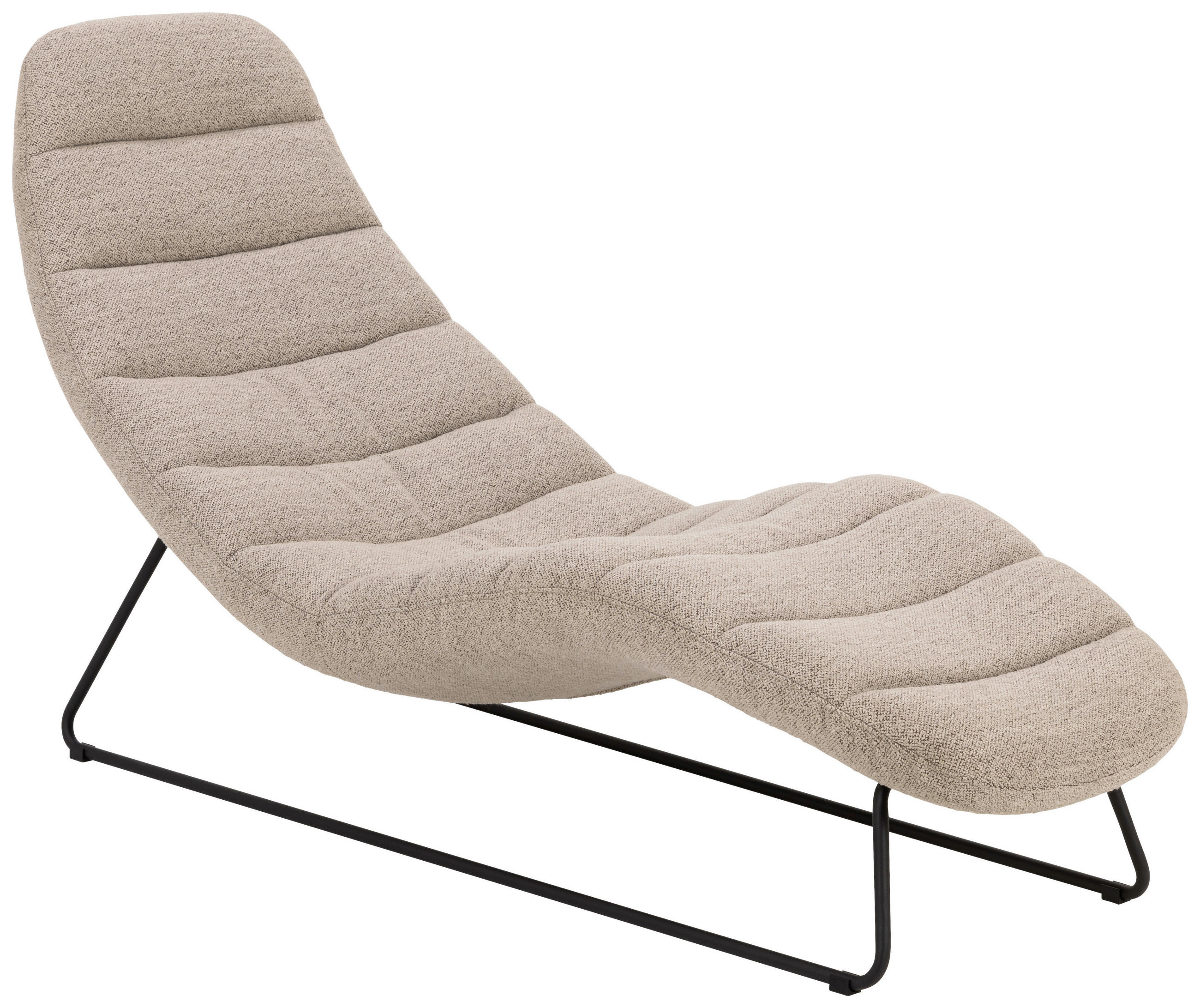 RELAXLIEGE Bouclé Beige  - Beige/Schwarz, KONVENTIONELL, Textil/Metall (63/86/156cm) - Carryhome