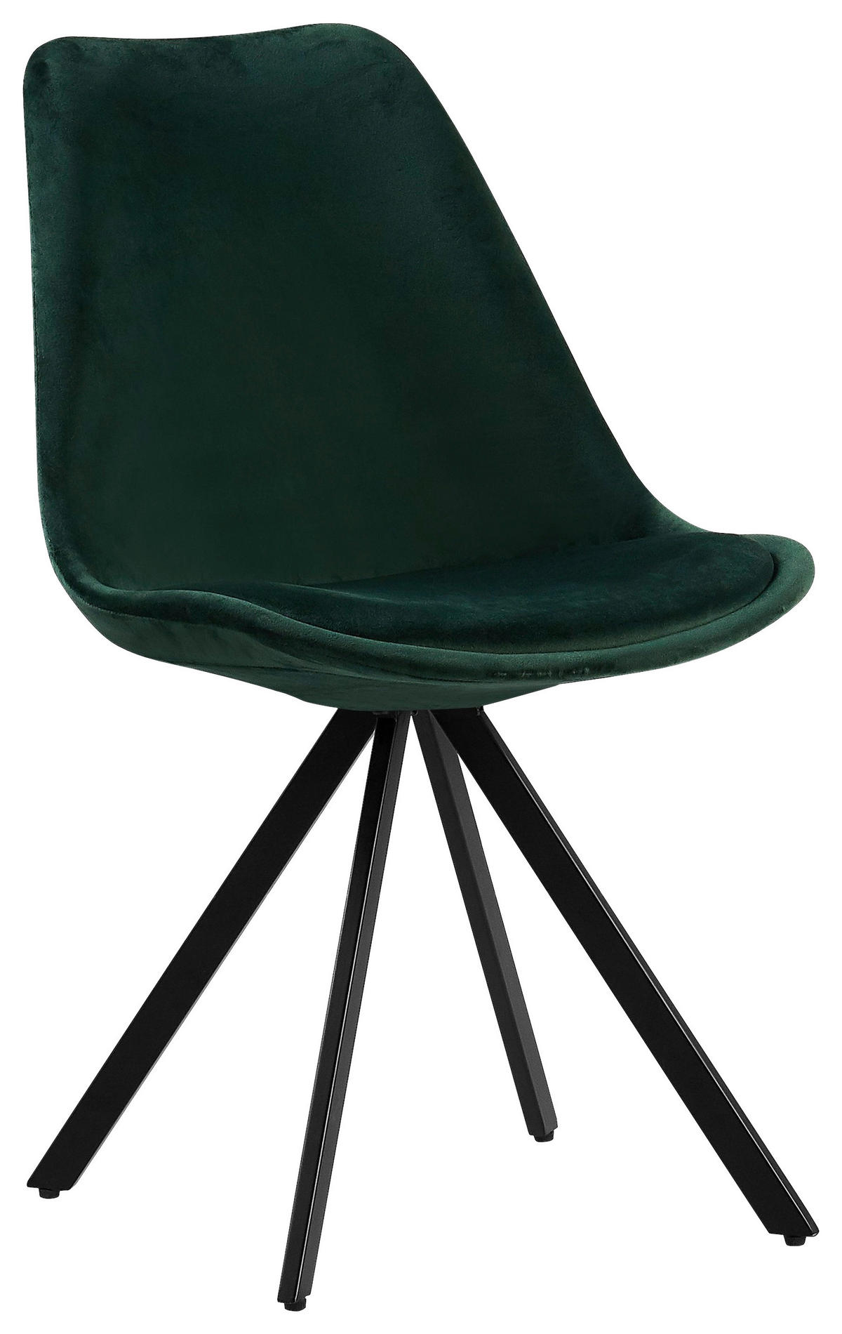 SADA ŽIDLÍ 4 kusy - černá/tmavě zelená, Konvenční, kov/textil (50/83/51cm) - MID.YOU