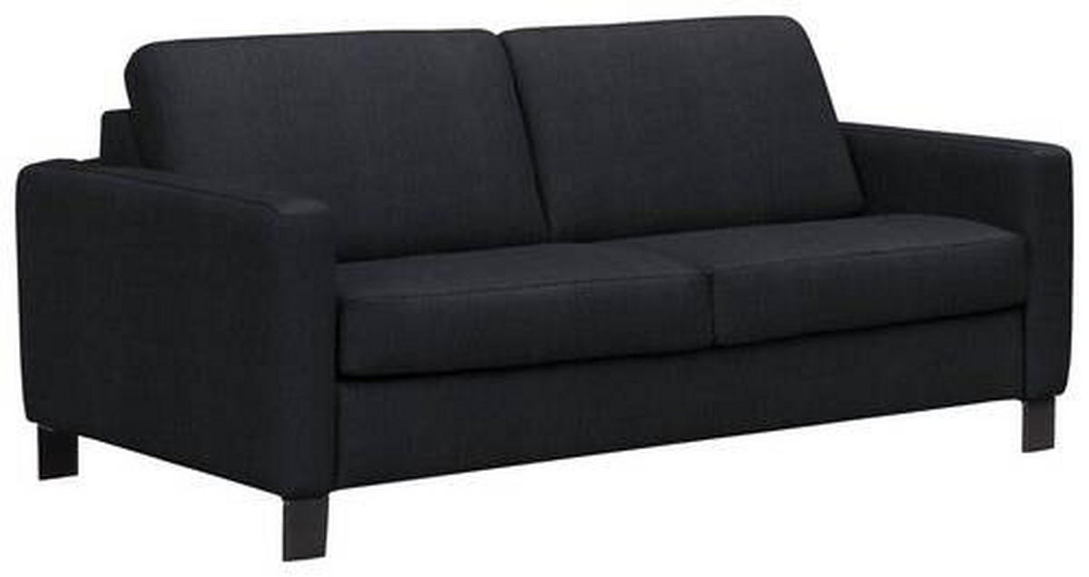 CANAPEA EXTENSIBILĂ textil, piele negru  - negru, Konventionell, metal/textil (190/87/100cm) - Celina Home