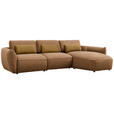 ECKSOFA  in Chenille Rostfarben  340/190 cm  - Rostfarben/Goldbraun, Design, Kunststoff/Textil (340/190cm) - Belluti