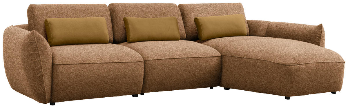ECKSOFA  in Chenille Rostfarben  340/190 cm  - Rostfarben/Goldbraun, Design, Kunststoff/Textil (340/190cm) - Belluti