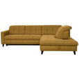 ECKSOFA  in Webstoff Currygelb  297/216 cm  - Currygelb/Schwarz, Design, Holz/Textil (297/216cm) - Xora