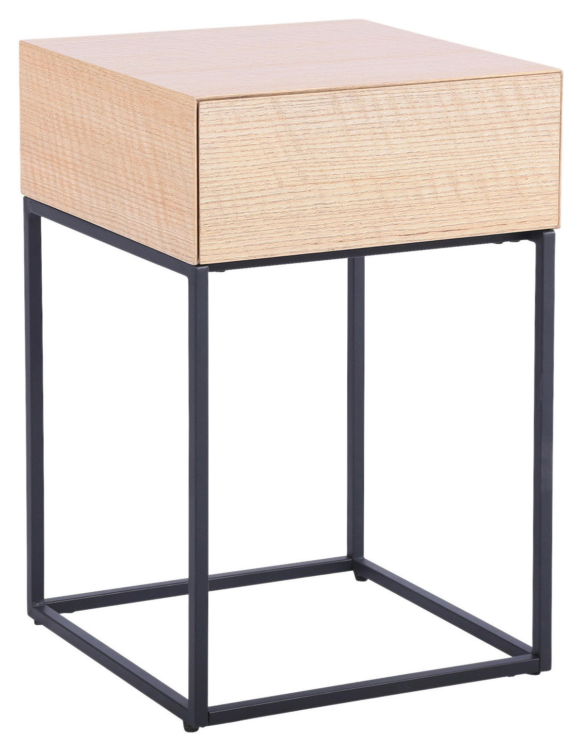 NACHTKÄSTCHEN in furniert Eiche Schwarz, Eichefarben  - Eichefarben/Schwarz, Basics, Holz/Holzwerkstoff (40/62/40cm) - Xora