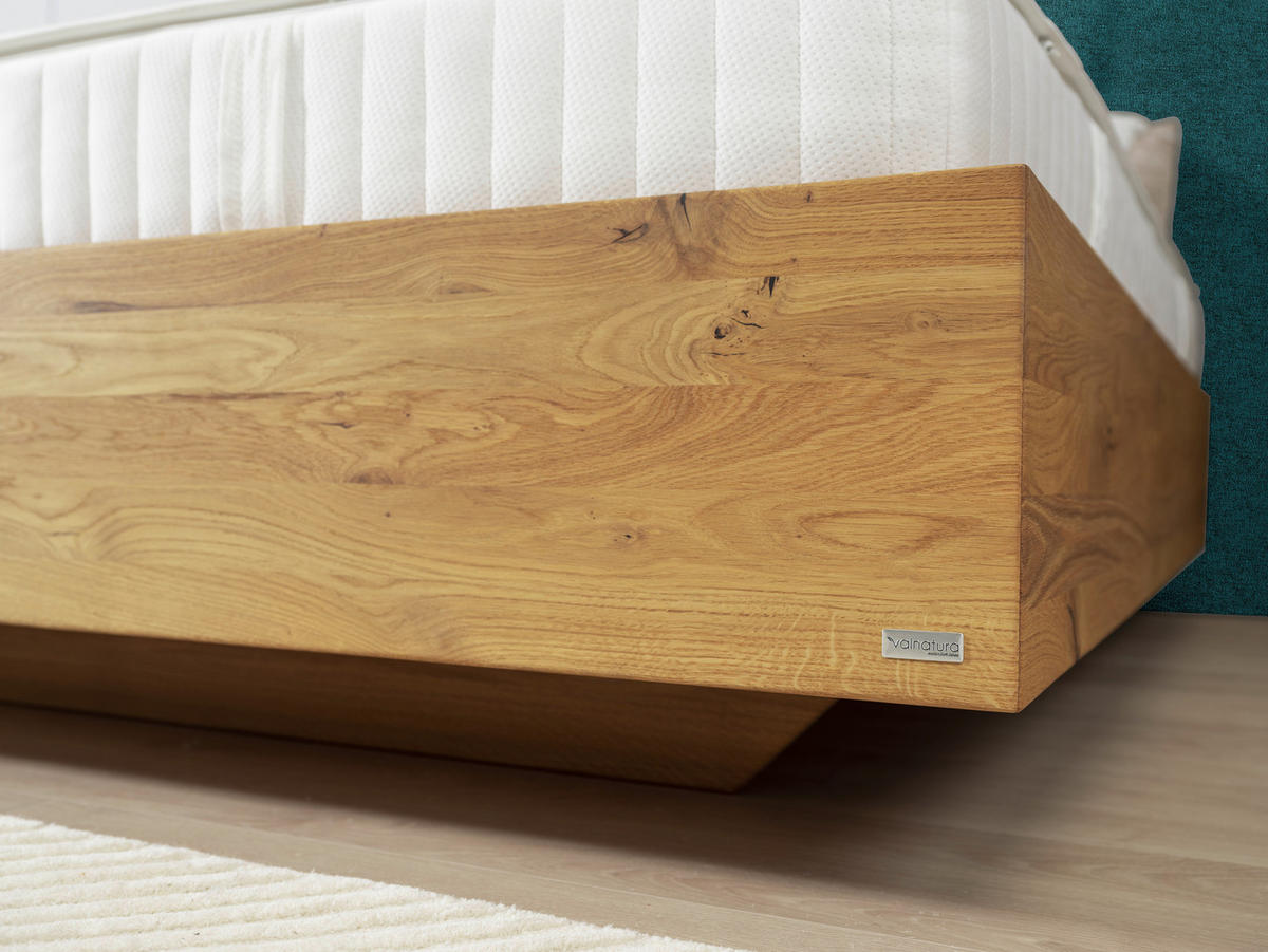 BOXSPRINGBETT 180/200 cm  in Petrol, Wildeiche  - Wildeiche/Petrol, Natur, Holz/Textil (180/200cm) - Valnatura
