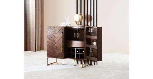 BARSCHRANK in Akaziefarben - Messingfarben/Akaziefarben, KONVENTIONELL, Holz/Holzwerkstoff (100/100/50cm) - Ambia Home