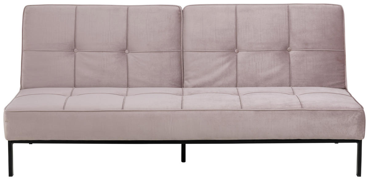 SCHLAFSOFA in Textil Rosa  - Schwarz/Rosa, Trend, Textil/Metall (198/87/95cm) - MID.YOU