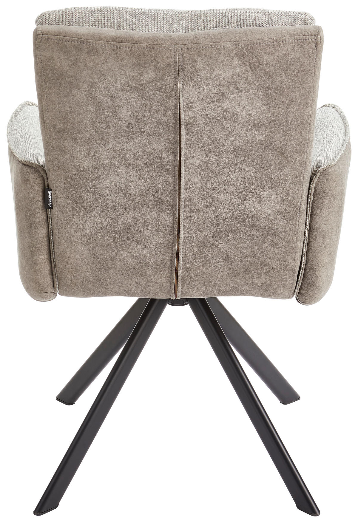 ARMLEHNSTUHL  in Eisen Webstoff, Leinenoptik  - Schwarz/Grau, MODERN, Holz/Textil (61/91/64cm) - Livetastic