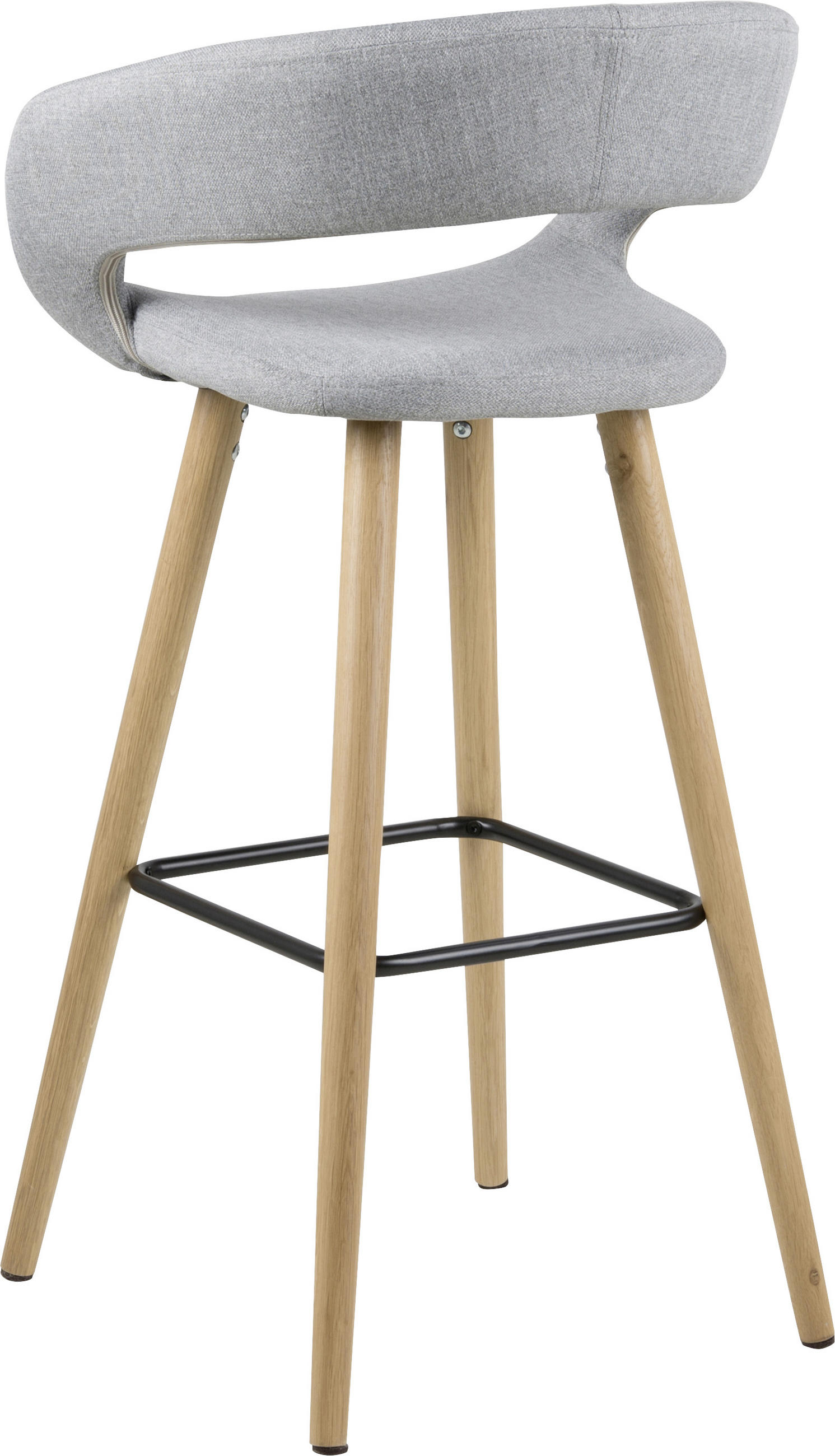 BARHOCKER Flachgewebe Hellgrau  - Eichefarben/Hellgrau, Design, Holz/Textil (55/89/46cm) - Carryhome