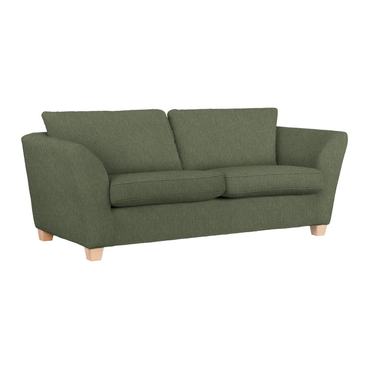 3-SITS SOFFA i chenille olivgrön  - olivgrön/naturfärgad, trä/textil (216/70-85/95cm) - MID.YOU