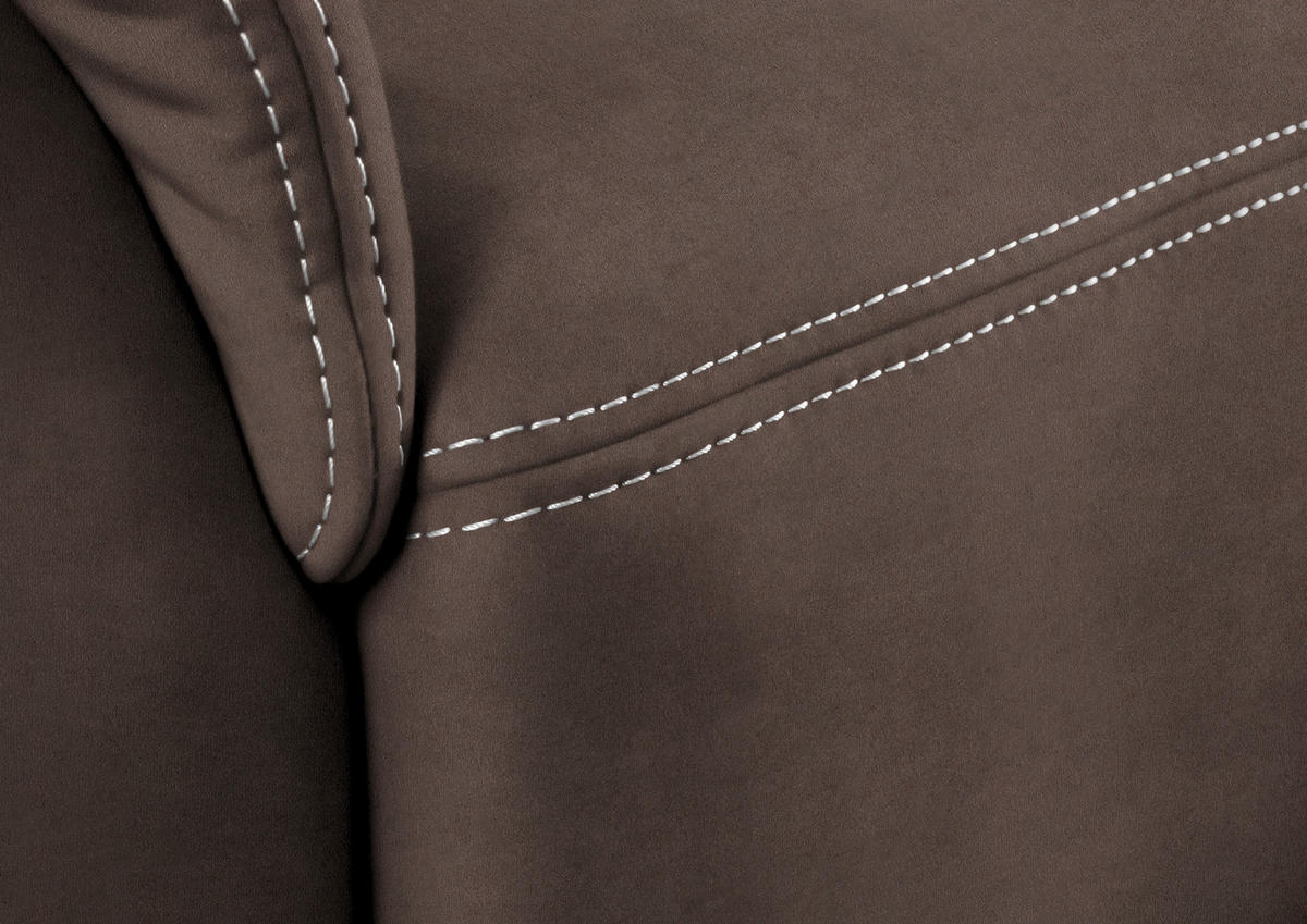 3-SITZER-SOFA in Mikrofaser Graubraun  - Graubraun/Beige, Konventionell, Textil/Metall (198/100/89cm) - Beldomo Comfort