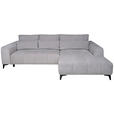 ECKSOFA  in Chenille Hellgrau  279/222 cm  - Hellgrau/Schwarz, KONVENTIONELL, Kunststoff/Textil (279/222cm) - Hom`in