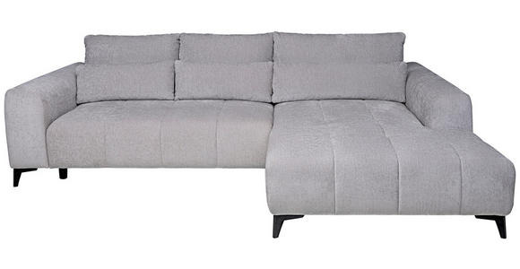 ECKSOFA  in Chenille Hellgrau  279/222 cm  - Hellgrau/Schwarz, KONVENTIONELL, Kunststoff/Textil (279/222cm) - Hom`in