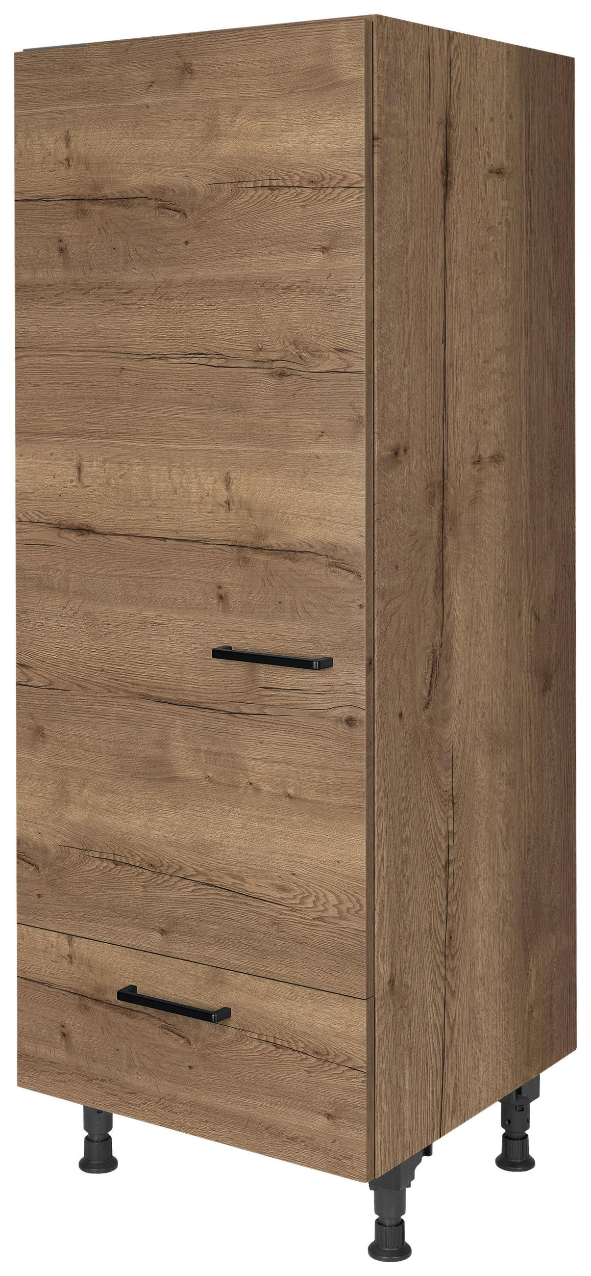 GERÄTEUMBAUSCHRANK 60/168/58 cm  in Eiche dunkel  - Eiche dunkel/Schwarz, MODERN, Holzwerkstoff/Metall (60/168/58cm) - Nobilia