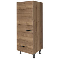 GERÄTEUMBAUSCHRANK 60/168/58 cm  Eiche dunkel  - Eiche dunkel/Schwarz, Modern, Holzwerkstoff/Metall (60/168/58cm) - Nobilia