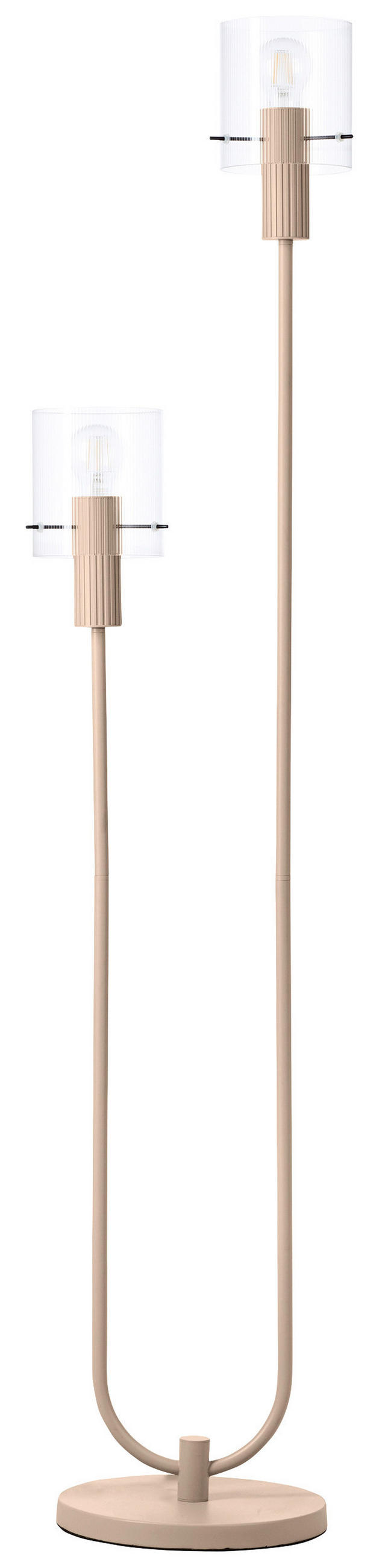 STEHLEUCHTE - Transparent/Beige, Konventionell, Glas/Metall (28/152cm) - Dieter Knoll