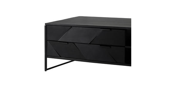 COUCHTISCH in Holz, Metall 118/70/45 cm - Schwarz/Akaziefarben, Trend, Holz/Metall (118/70/45cm) - Ambia Home