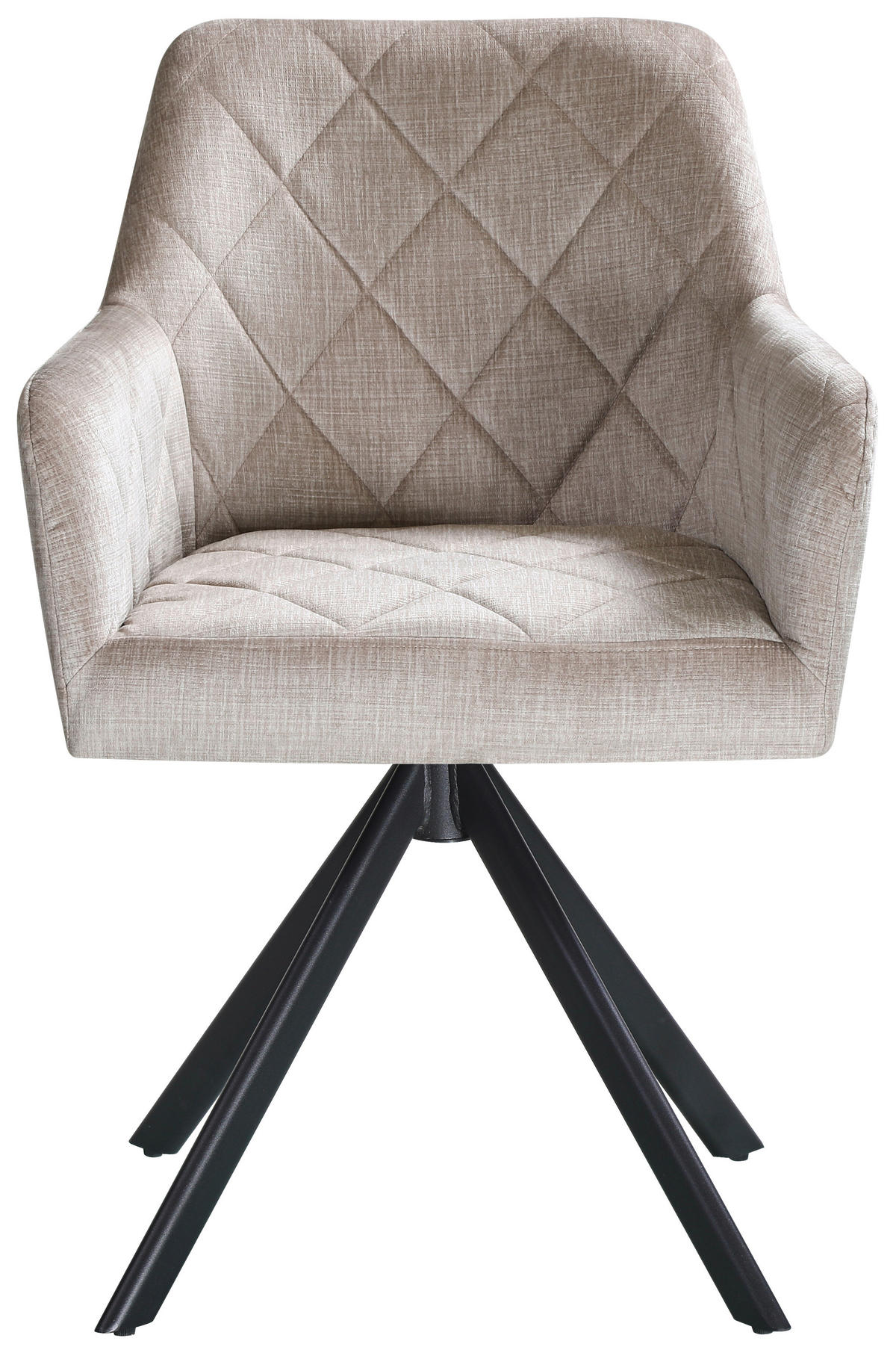 ARMLEHNSTUHL  in Eisen Samt  - Beige/Schwarz, Design, Textil/Metall (60/87/58cm) - Carryhome