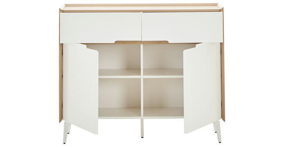 KOMMODE in 110/91/40 cm - Eiche Artisan/Weiß, Design, Holzwerkstoff/Metall (110/91/40cm) - Carryhome