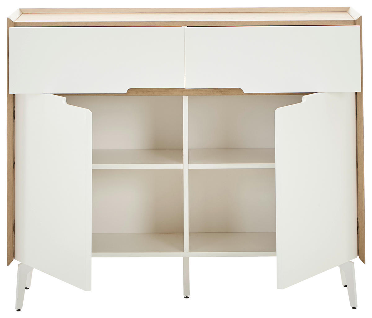 KOMMODE 110/91/40 cm  in Weiss, Eiche Artisan  - Weiss/Eiche Artisan, Design, Holzwerkstoff/Metall (110/91/40cm) - Carryhome