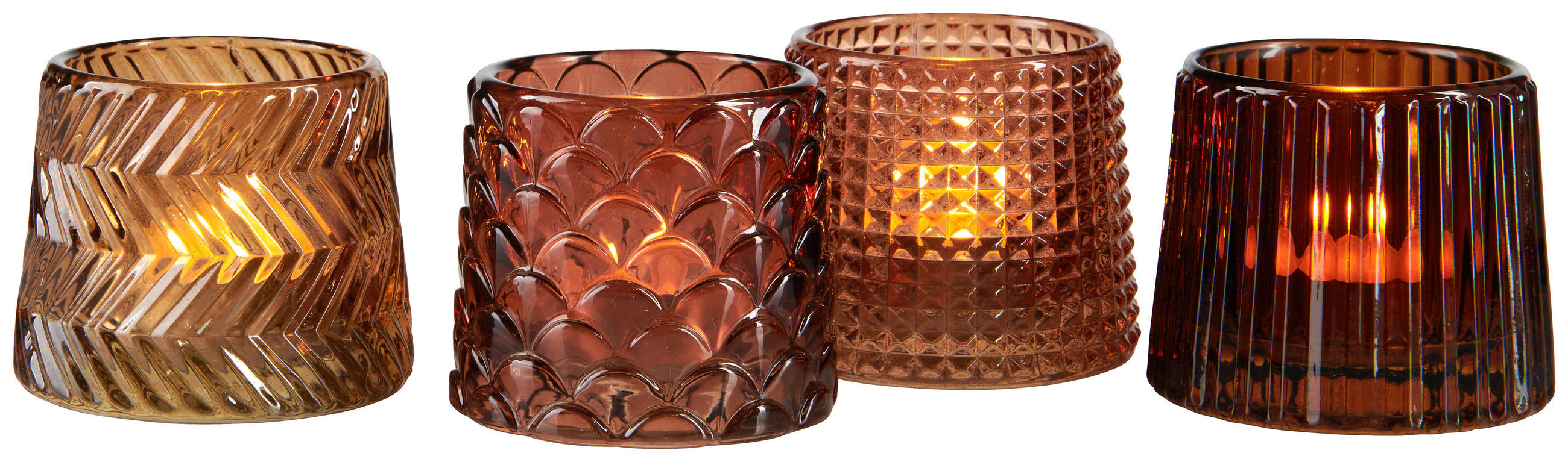 WINDLICHT - Braun/Orange, Basics, Glas (8/8/7cm)