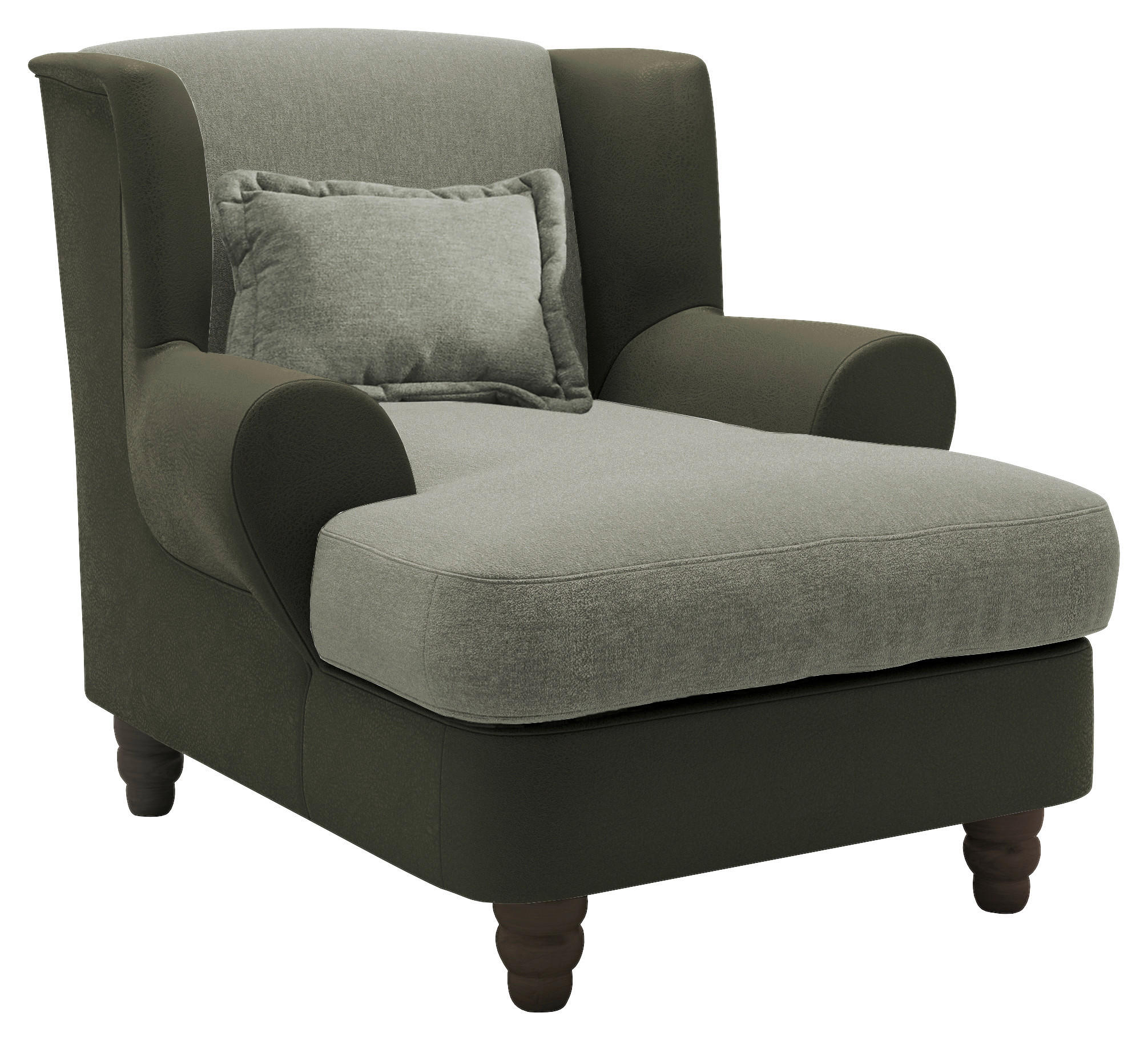 BIG SESSEL Chenille, Mikrofaser Grün, Buchefarben, Hellgrün - Buchefarben/Hellgrün, MODERN, Holz/Textil (124/104/150cm) - Livetastic