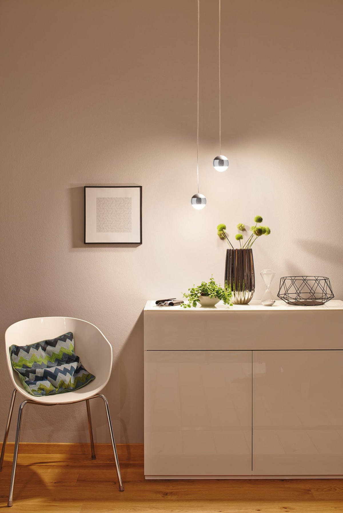 URAIL SCHIENENS.-HÄNGELEUCHTE - Chromfarben, Design, Metall (8,7/130cm) - Paulmann