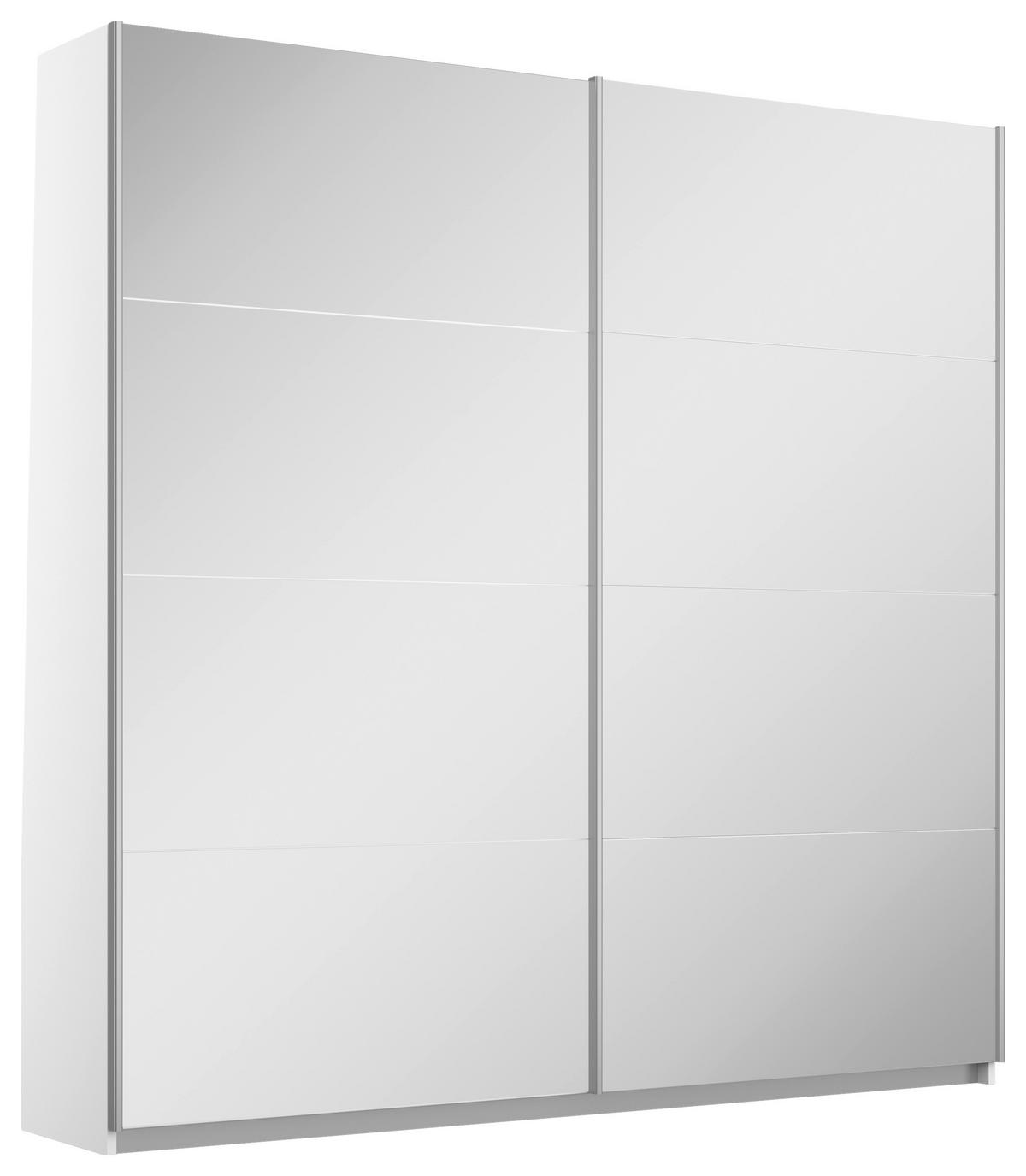 GARDEROB MED SKJUTDÖRRAR 181/197/61 cm 2-dörrar - vit/aluminiumfärg, Modern, metall/trämaterial (181/197/61cm) - Rauch Möbel