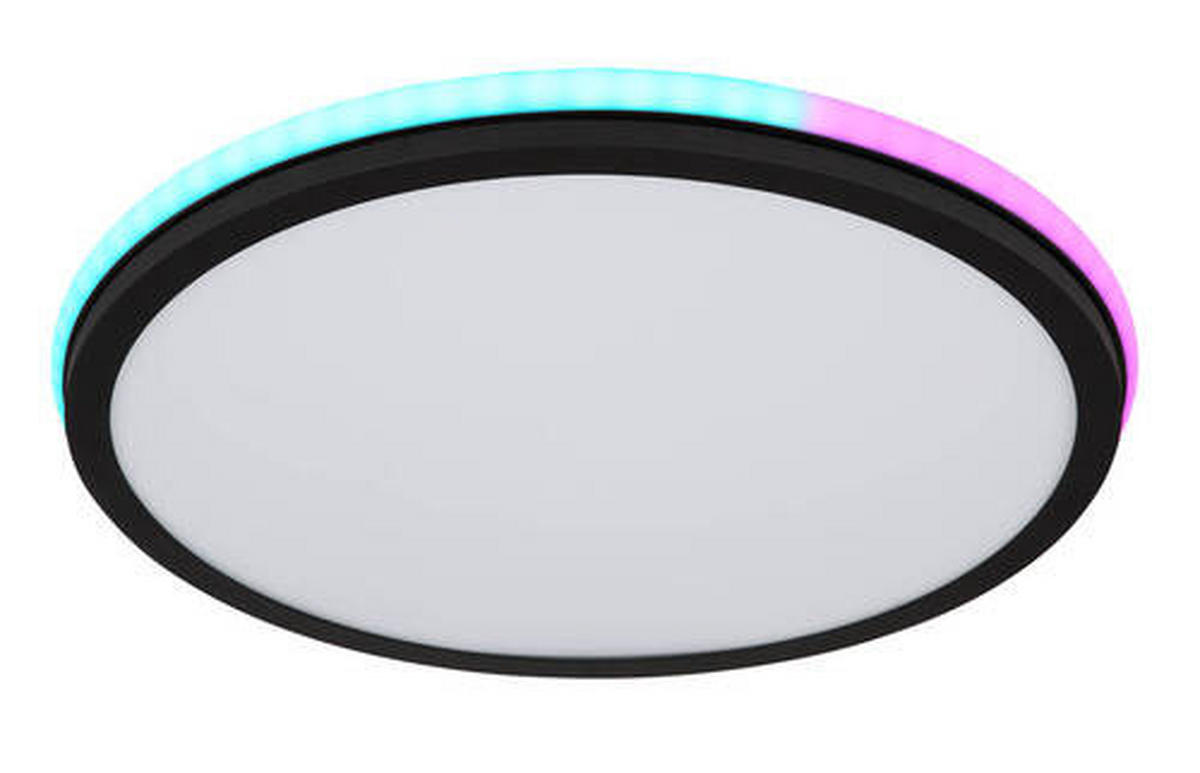 LED MENNYEZETI LÁMPA - fekete/opál, Design, műanyag/fém (45/7cm) - Globo