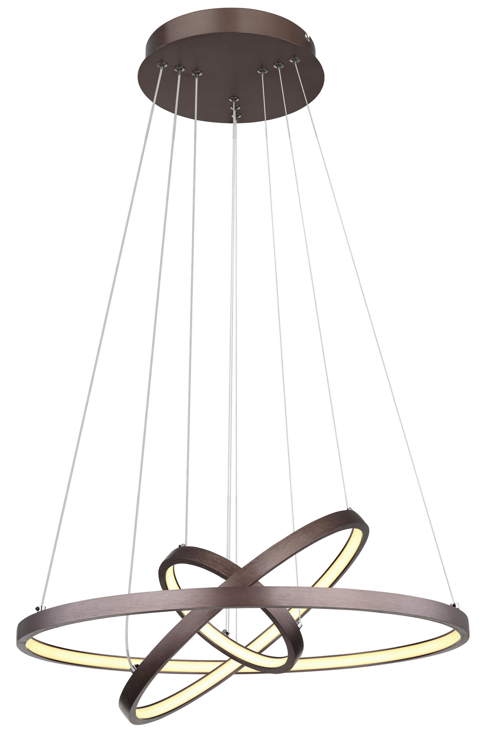 LED-HÄNGELEUCHTE 51/120 cm  - Opal/Braun, Design, Kunststoff/Metall (51/120cm) - Globo