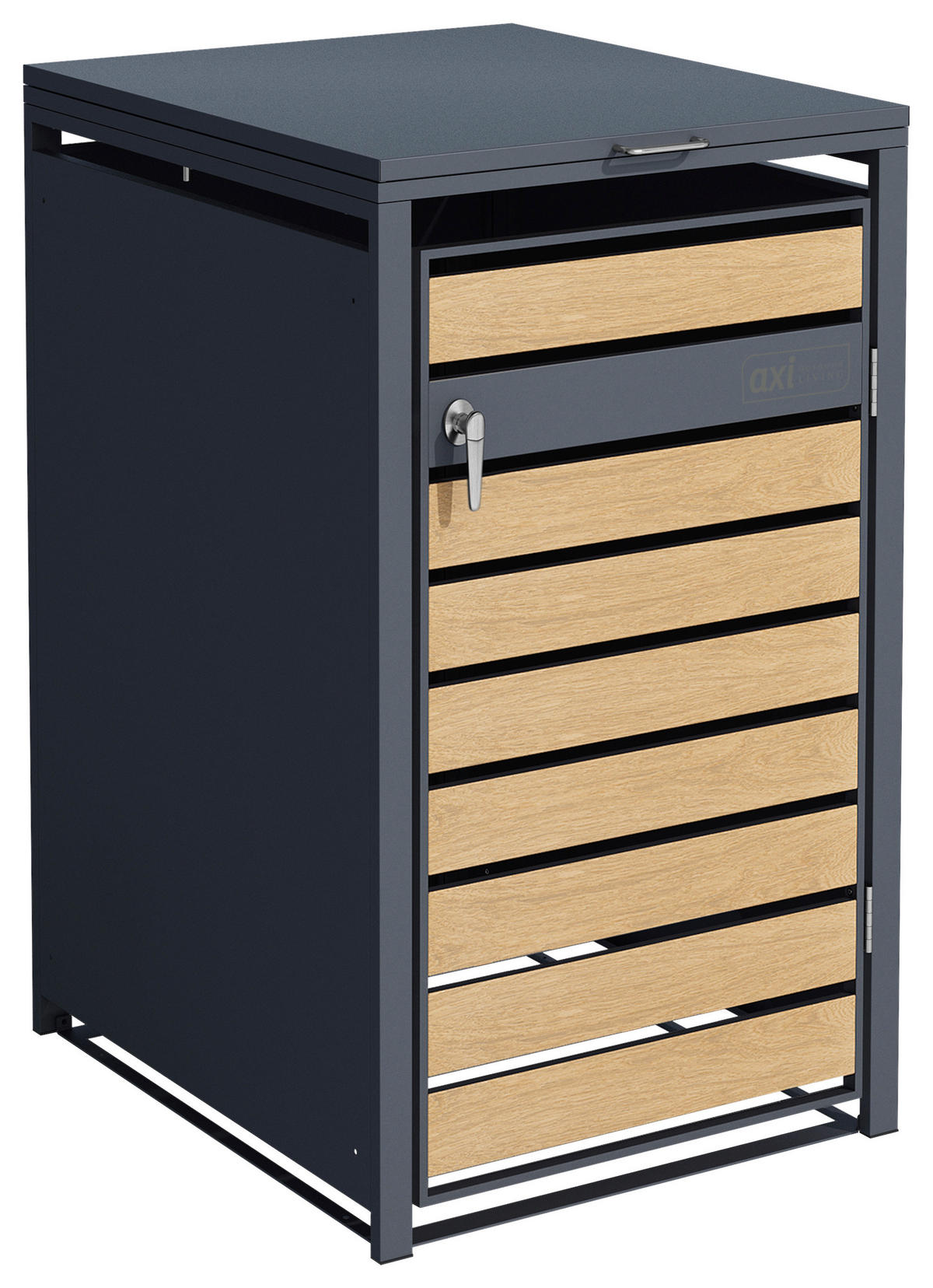 MÜLLTONNENBOX - Anthrazit/Braun, KONVENTIONELL, Metall (68/116/68cm) - Ambia Garden