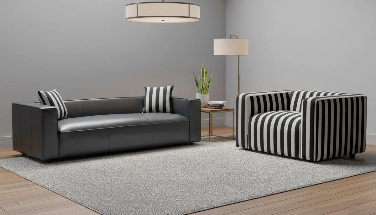 SESSEL in Webstoff Schwarz, Weiß  - Schwarz/Weiß, Design, Kunststoff/Textil (129/66/95cm) - Livetastic