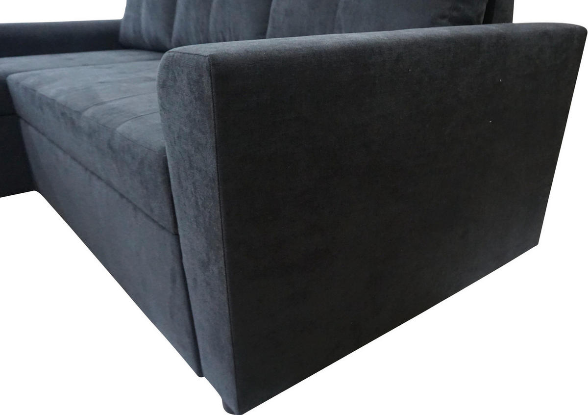 ECKSOFA TERMOLI in Jacquard Anthrazit  155/231 cm  - Anthrazit/Schwarz, Design, Kunststoff/Textil (155/231cm) - MID.YOU