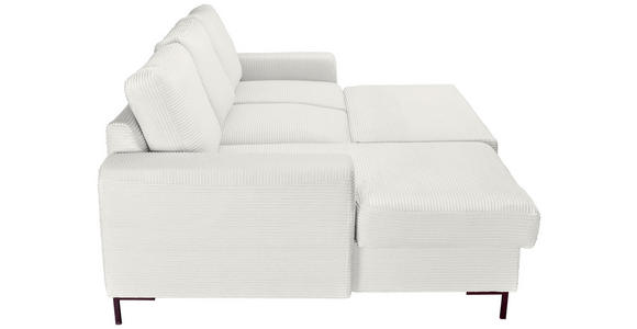 ECKSOFA Creme Cord  - Creme/Schwarz, KONVENTIONELL, Textil/Metall (150/240cm) - Carryhome