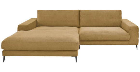 ECKSOFA in Feincord Gelb, Grün  - Gelb/Schwarz, Design, Textil/Metall (207/293cm) - Dieter Knoll