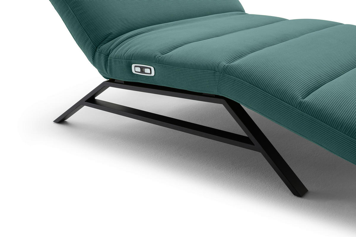 RELAXLIEGE Feincord Grün  - Schwarz/Grün, Design, Textil/Metall (120/54-113/158-198cm) - Pure Home Lifestyle