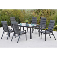 GARTENTISCHGRUPPE Aluminium  - Graphitfarben, KONVENTIONELL, Textil/Metall - Gardenson