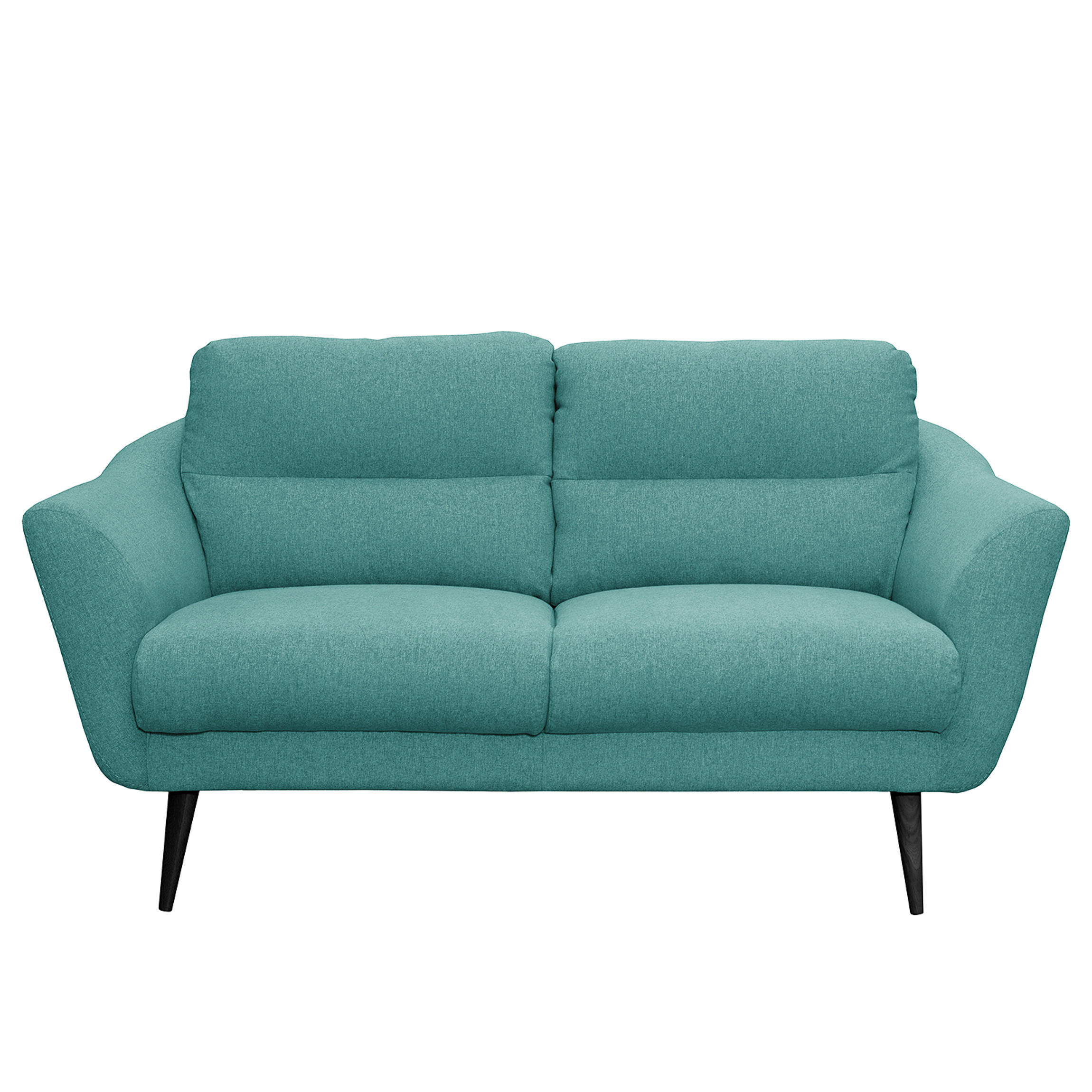 2-SITZER-SOFA TROMSO Webstoff Türkis  - Türkis/Schwarz, Design, Holz/Textil (158/87/88cm) - Livetastic