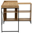 ECKSCHREIBTISCH 110/98/75-81 cm Schwarz, Eiche Artisan Stauraum  - Schwarz/Eiche Artisan, Design, Holzwerkstoff/Metall (110/98/75-81cm) - Carryhome