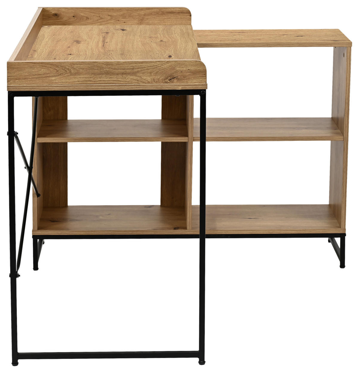 ECKSCHREIBTISCH 110/98/75-81 cm  in Schwarz, Eiche Artisan  - Schwarz/Eiche Artisan, Design, Holzwerkstoff/Metall (110/98/75-81cm) - Carryhome