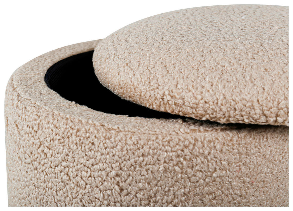 SITTPUFF i  - beige, Design, textil (32/40/32cm) - Livetastic