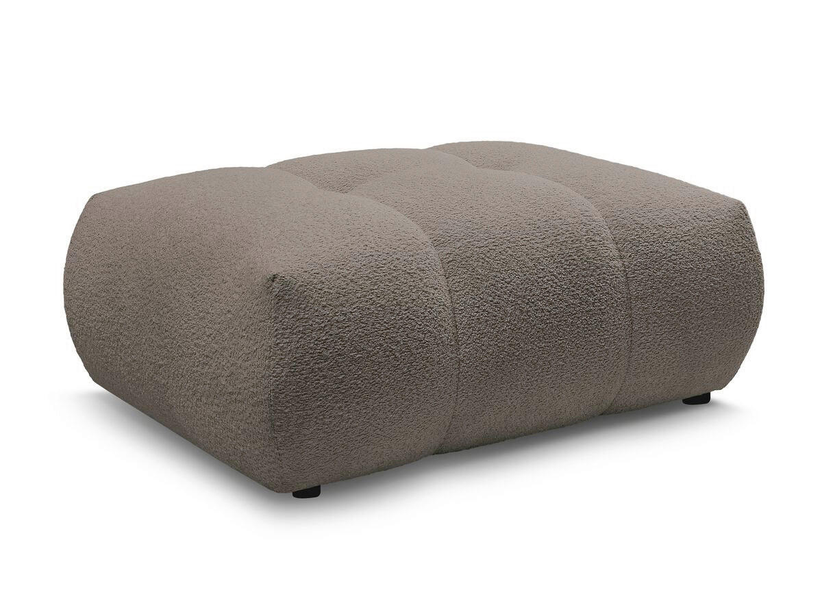 HOCKER FUJI  Bouclé Taupe  - Taupe/Schwarz, MODERN, Kunststoff/Textil (112/44/80cm)