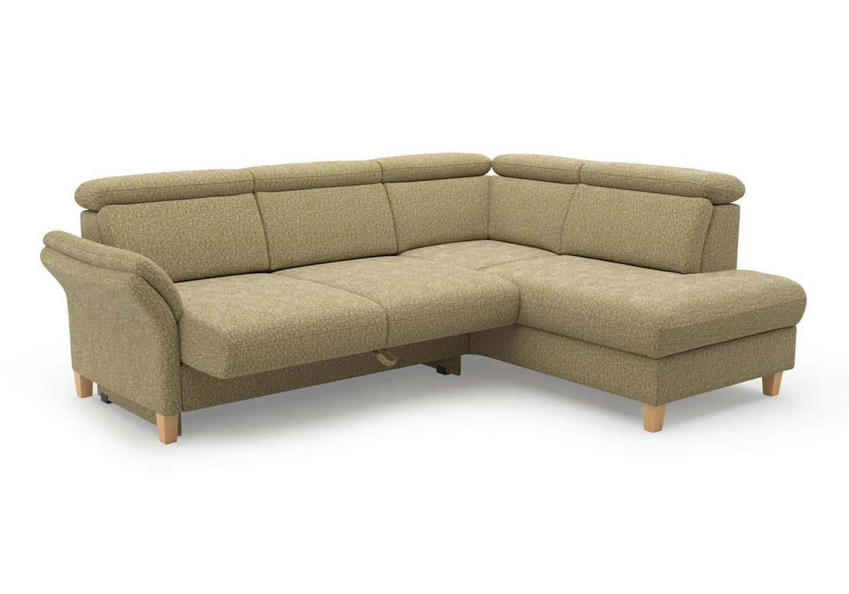 ECKSOFA GLENDALE E Olivgrün Chenille  - Eichefarben/Olivgrün, KONVENTIONELL, Holz/Textil (247/193cm) - Sit & More