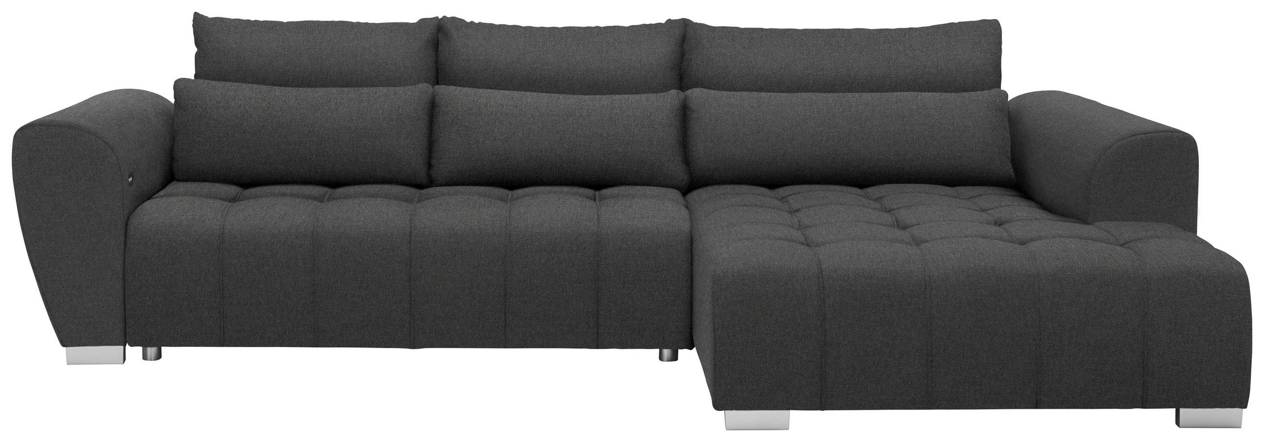 ECKSOFA in Webstoff Dunkelgrau  304/218 cm  - Dunkelgrau/Silberfarben, MODERN, Kunststoff/Textil (304/218cm) - Carryhome