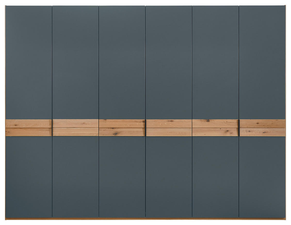 DREHTÜRENSCHRANK 299,2/229,4/59,5 cm,  in Blau, Eichefarben, 6-türig  - Blau/Eichefarben, Design, Holzwerkstoff/Metall (299,2/229,4/59,5cm) - Dieter Knoll